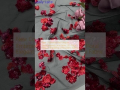 新しいコレクション レッド・セキーン 刺?? 蕾の織物 3D 花のエレガント 結婚式の刺?? 織物