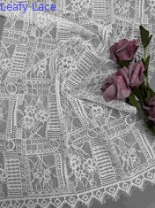 140CMアゾ ナイロン綿の構成の白いGeoの花のレースの生地は放す