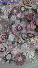 半透明の花のセッキン 刺?? 織物 女性用 ファッションドレス