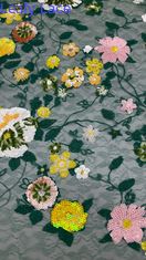 鮮やかな花 ローズ フラワー シーキン 刺身 織物 DIY ドレス