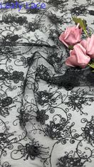 葉の黒色の renda 耐久的でエレガントな刺身 贅沢な花 100% ニット刺身 織物  renda 織物 結婚式 誕生日 美しいドレス