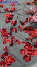 新しいコレクション レッド・セキーン 刺?? 蕾の織物 3D 花のエレガント 結婚式の刺?? 織物