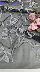ガウン用100％コットン刺繍レース生地メッシュ ブラックゴールドカラー 誕生日ドレス