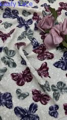 バタフライ スパンコール 刺繍 生地 メッシュ レース 新コレクション 衣類 ガウン ファッションデザイン