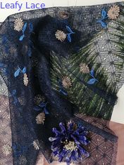 49インチの花の刺繍のレースの生地