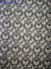 125CMの黒く敏感で贅沢なビーズの刺繍されたレースの生地
