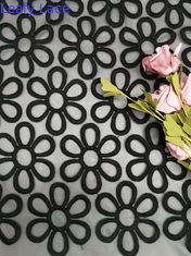 大きい花の綿100%の絹の刺繍のレースの生地