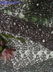 金属きらめきのレースのスパンコールの刺繍された生地の化学薬品