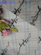 OEMの手紙パターンはメッシュ生地の印刷されたテュルのレースを群がらせた