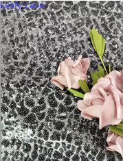 党スパンコールの刺繍された生地のイブニング・ドレスはビロードのスパンコールのレースの生地をひもで締める