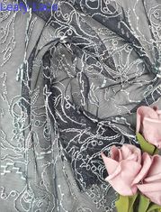 点テュルはポリエステル レースの生地をひもで締める結婚のベールのためのトリムを刺繍した