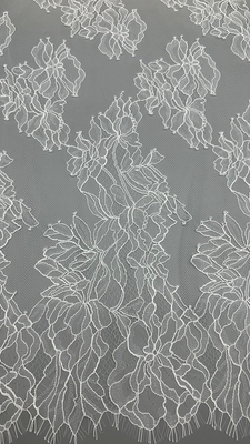 Lightweight 100% Nylon French Chantilly Thread Lace With Floral Design For Women's Dress