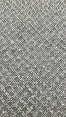 Leafy Plaid Embroidery Durable And Elegant  Luxary Knit Embroidery Fabric Lace Fabric Wedding Birthday Occasions Sequin Plaid Fabric