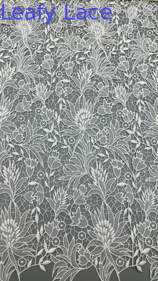 Laser Lace White Luxury Embroidery Elegant Luxary knit Flower Embroidery Fabric Lace Fabric Wedding Birthday Occasions Hight Quality For Ladies Fabric