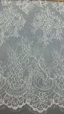 Luxury French Chantilly Lace  Fabric Durable and Elegant Fabric Wedding Party Occasions White Fabric