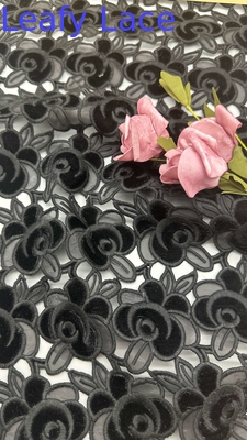 Leafy Hollow-Up Embroidered Lace Fabric Fabric Customized Color