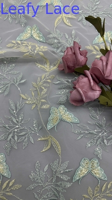 Embroidery Lace Fabric Butterfly Elegent 100% Cotton Luxury Style