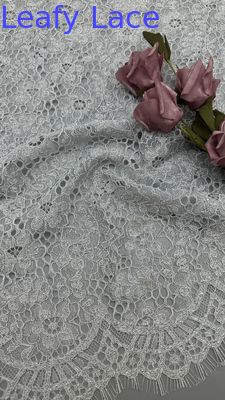 Polyester Viscose Cotton Spandex White 100% Embroidered Lace Fabric