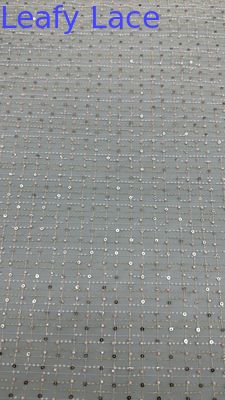 Seuqin Embroidery Fabric Lusiate Sequin Embroidered Lace Fabric Leafy Luxury Occasion Wedding Fabric