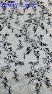 Embroidery Evening Embroidered Lace Fabric Leafy Luxury Occasion Wedding Fabric