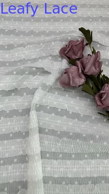 Pleated Lace Fabric Mesh Lace Breathe For Gowns Couture Fabric Leafy Luxury Occasion Evening
