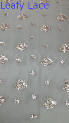 Luxury Sequin Beaded Embroidered Fabric Lace Fabric For Couture Occasion