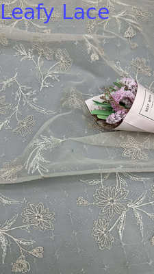 Mesh Tulle Lace With Raised Embroidery Feather Light Luxury Fabric For Ethereal Red Carpet Dresses