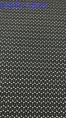 100% Polyester Black Corded Lace Fabric Hollow-up Breathe For Cauasl Gowns