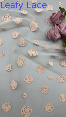 Traditional Yellow Rose Flocked Mesh Lace Design Customized for Elegant Fabric Luxary Brand