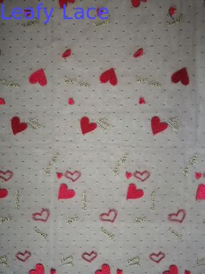 Red Tulle Mesh Eco Friendly 49 Inch Colored Embroidery Fabric