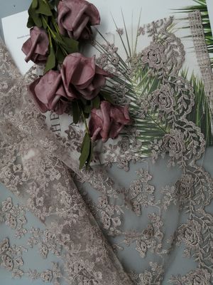 49 Inch Pink 3D Floral Soft Tulle Mesh Fabric