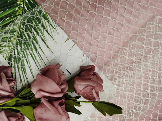 Fish Scales Pattern Black Soft Tulle Mesh Fabric