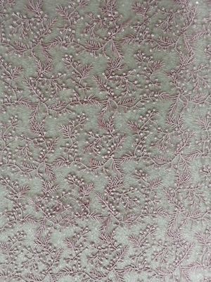 Pink Floral Sequin Embroidered Fabric Wedding Lace Fabric By The Yard