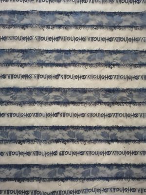 Navy Letter Crochet Lace Fabric