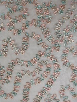 Crochet Corded Lurex Embroidery Metallic Lace Fabric