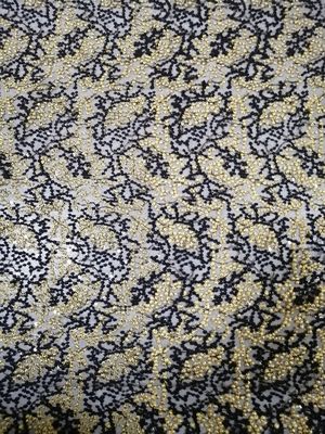 125CM Party Black Embroidered Sequin Mesh Fabric