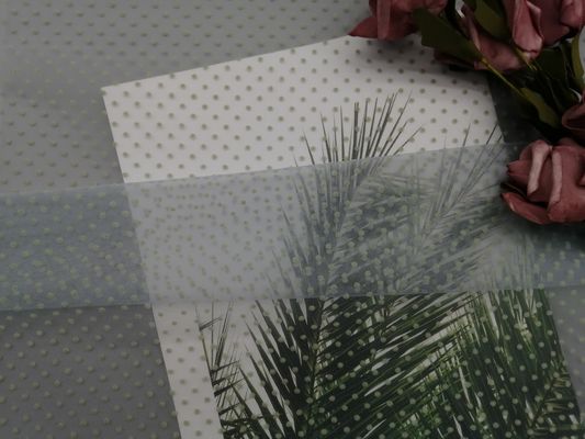 Green Flocked Tulle Glitter Polka Dot Mesh Fabric