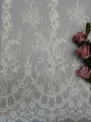 Tulle Mesh Embroidered Cotton Fabric