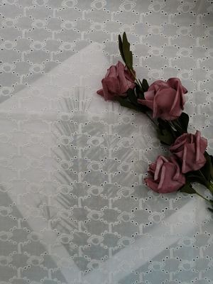 100% Cotton Lace Embroidered Eyelet Fabric Letter Pattern