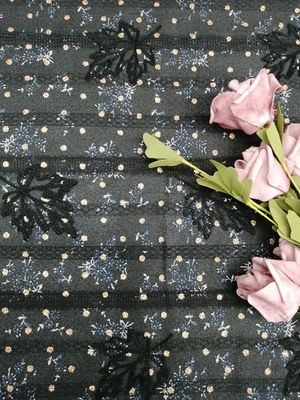 Bonded Lace Fabric  Foil Printed Fabric  bonding embroidery with maple leaf