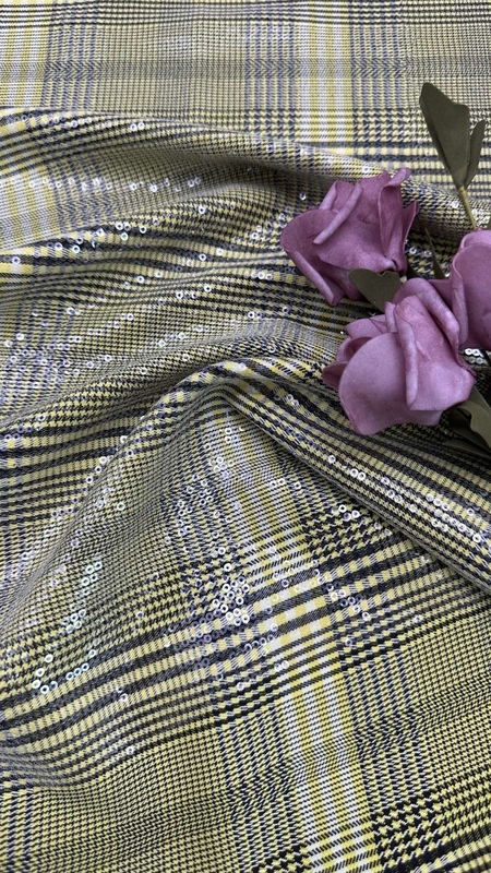 ODM Multi Color Sequin Embroidered Fabric Mesh For Evening Dress