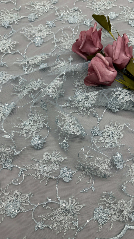 Sequin Durable And Elegant Embroidery Luxary Flower Sequin Embroidery Fabric Lace Fabric Wedding Birthday Occasions Beautiful Dress