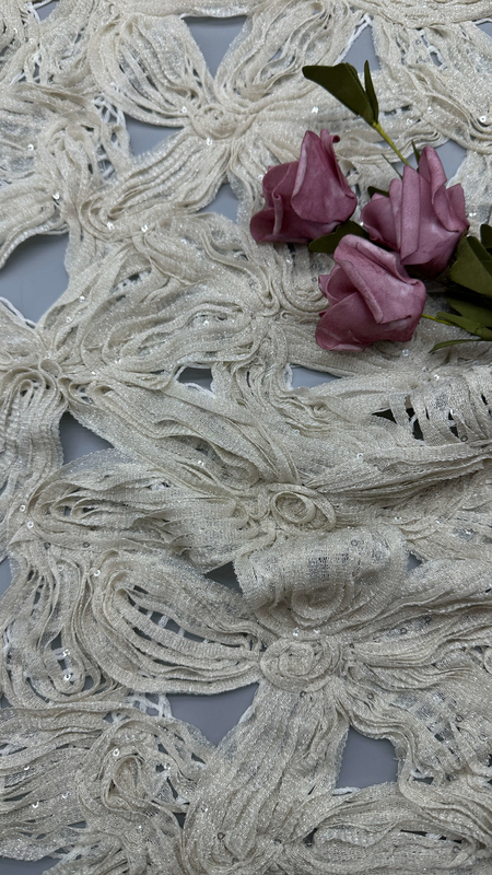 Metallic Sequin Lace Fabric Durable and Elegant Luxary Embroidery Fabric  Wedding Birthday Occasions Hight Quality Metallic Sequin Lace Fabric