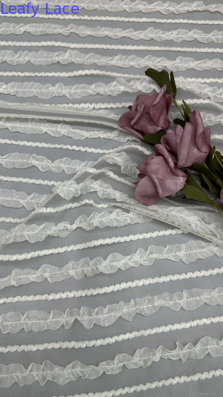 Tulle Mesh Fabric Lace Fabric Pleated Fabric For Garments Couture And Fashion Design