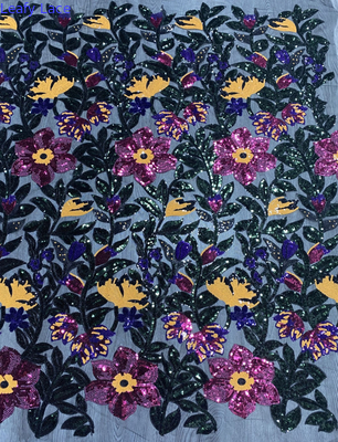 家の織物のためのGeoのスパンコールの刺繍された生地のレースの網ODM