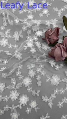 ホワイト カラー フローラル 3D レーザーアウト 刺身 3d ローズ 織物 庭 広さ 織物 女性用 服