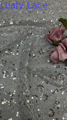 刺身の葉の金属花色の蕾の布 服飾用 結婚服 輝く布
