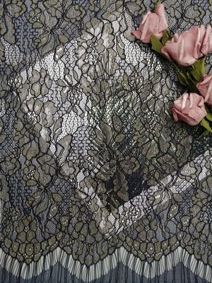 まつげの女性のためのDress Garment金属Lurexの帆立貝の端のレースの生地