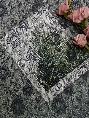 2つの調子のフランスのChantillyのレースの生地