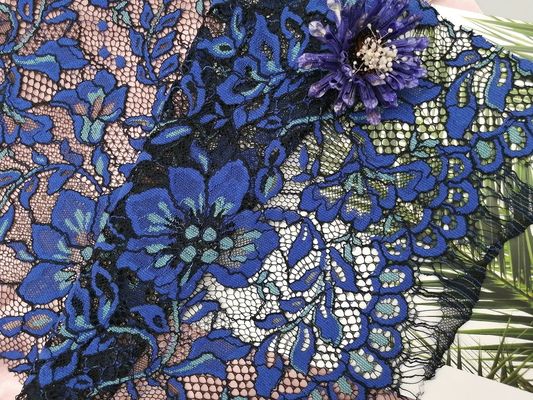 青いまつげによって束ねられるレースの生地の家の織布の帆立貝の端の網100ヤードの